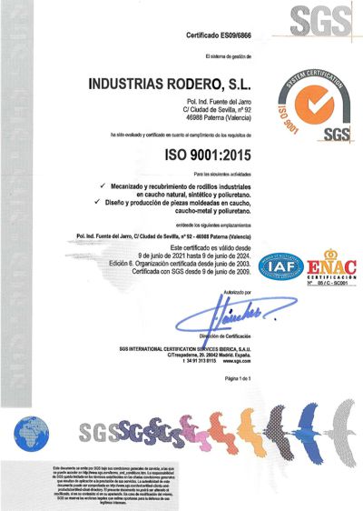 Certificado calidad ISO 9001:2015