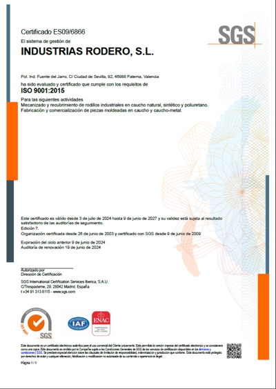 Certificado calidad ISO 9001:2015